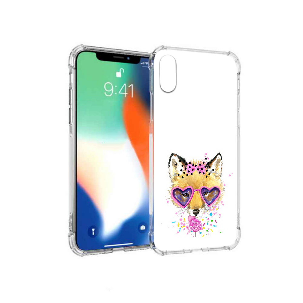 

Чехол MyPads Tocco для Apple iPhone X лисенок с бантиком (PT94261.606.441), Прозрачный, Tocco