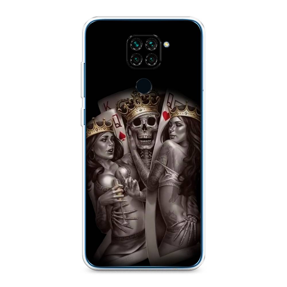 

Чехол на Xiaomi Redmi 10X 4G/Note 9 "Карты король и королевы", Серый;желтый, 38250-6
