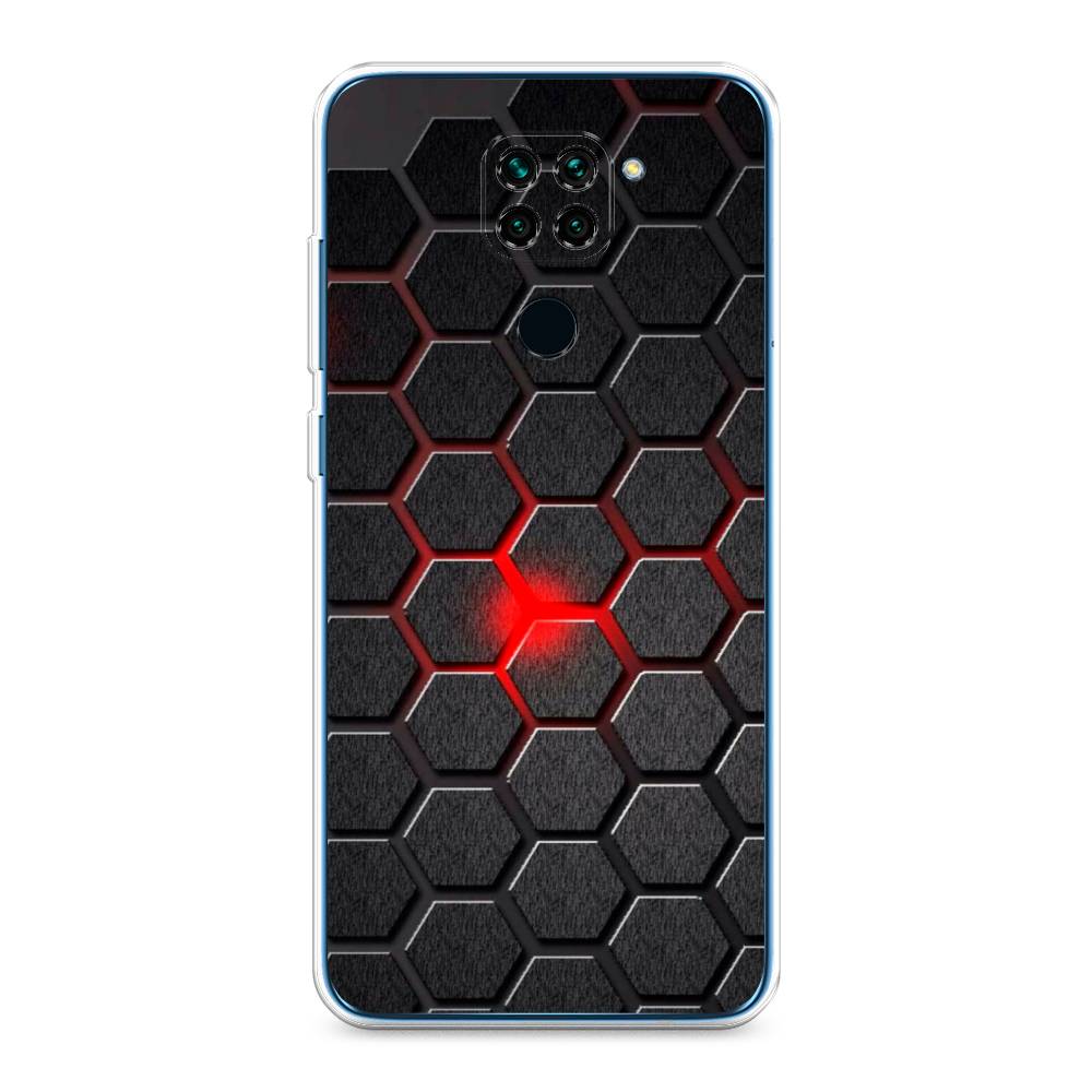 

Чехол на Xiaomi Redmi 10X 4G/Note 9 "Соты красные", Красный;черный;серый, 38250-3