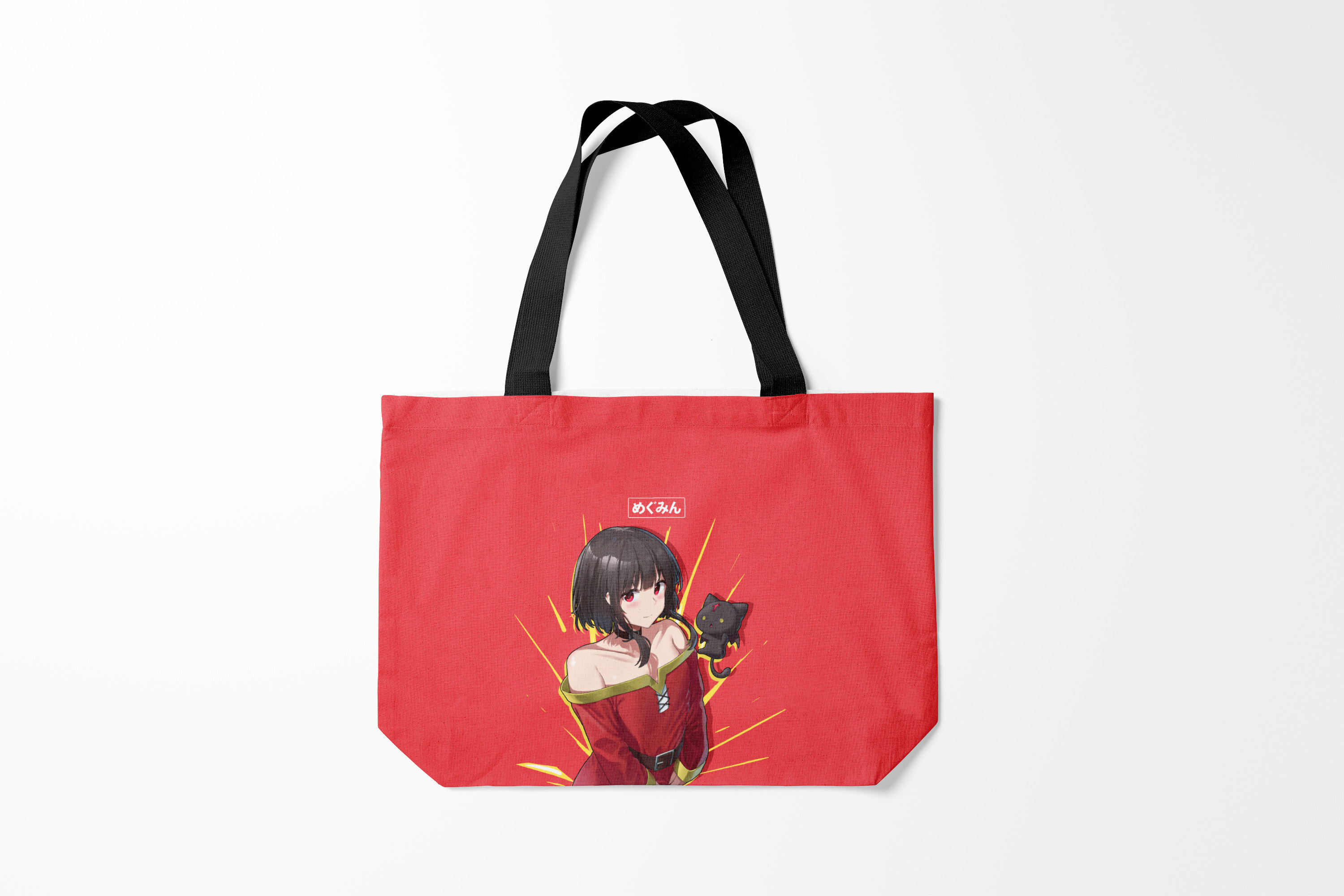 

Сумка шoппер унисекс Burnettie Коносуба Megumin с кошечкой, красный, Коносуба Megumin с кошечкой