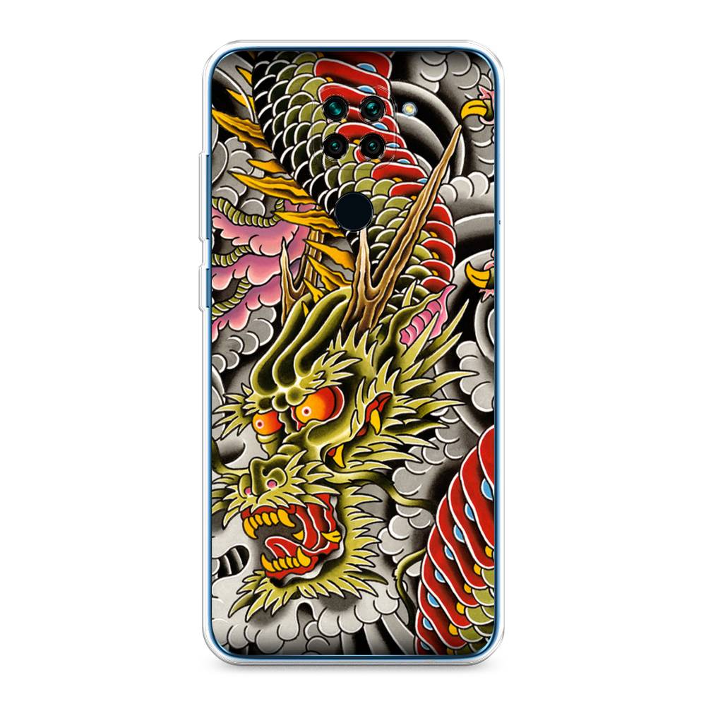 

Чехол на Xiaomi Redmi 10X 4G/Note 9 "Японский дракон", Желтый;розовый;красный, 38250-4