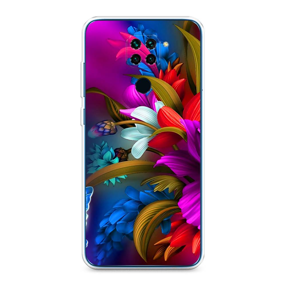 

Чехол на Xiaomi Redmi 10X 4G/Note 9 "Фантастические цветы", Фиолетовый;красный;синий, 38250-2
