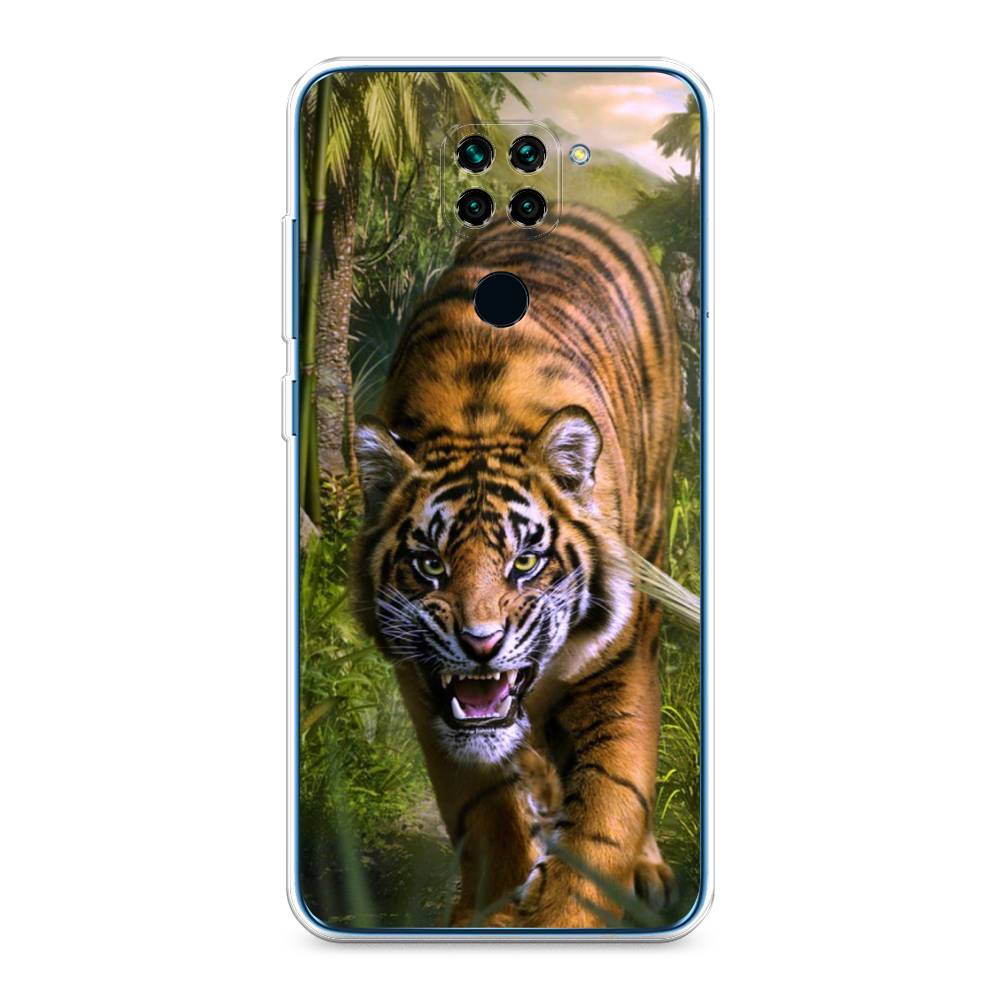 

Чехол на Xiaomi Redmi 10X 4G/Note 9 "Тигр в джунглях 2", Оранжевый;зеленый, 38250-1