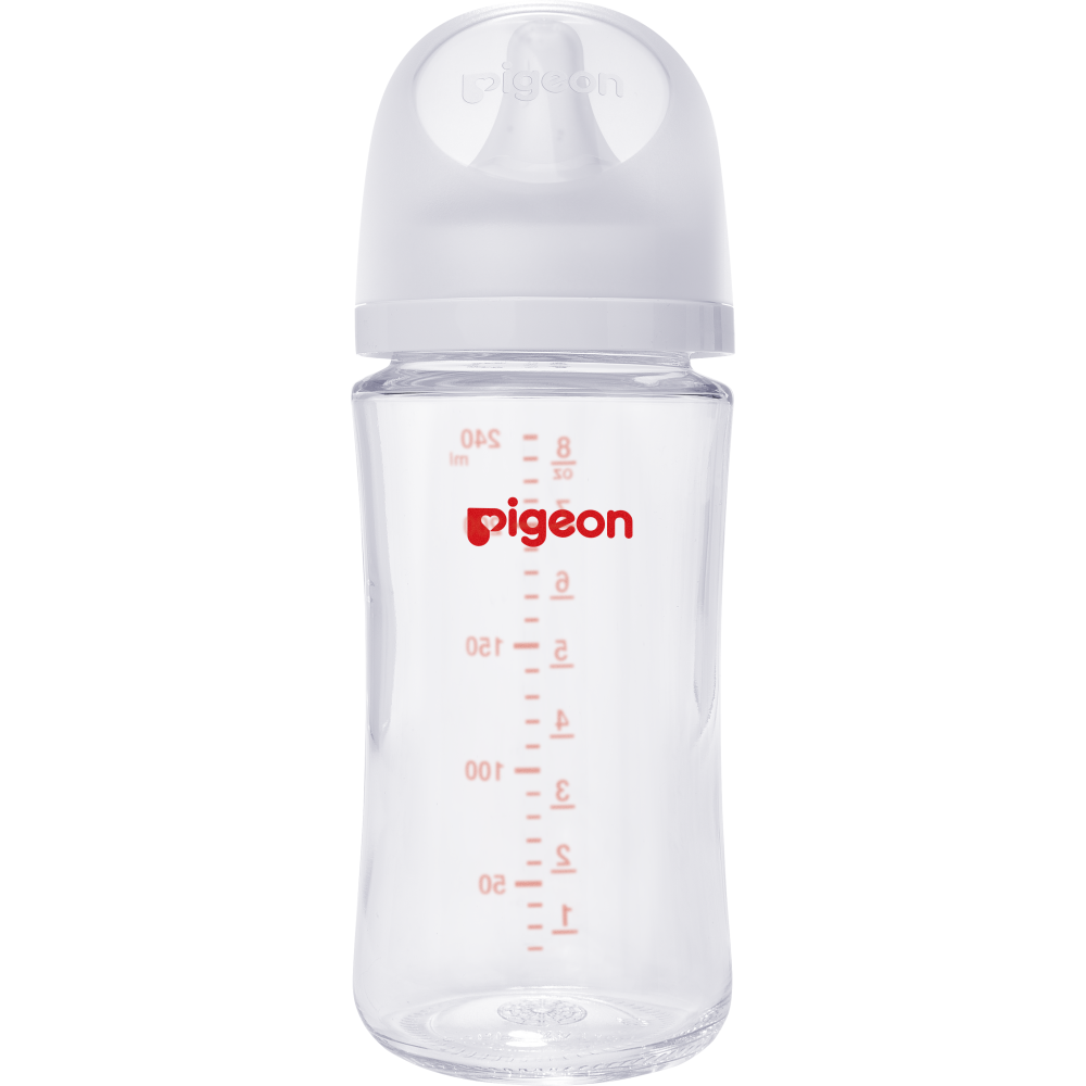 Бутылочка для кормления PIGEON 240мл, премиальное стекло бутылочка для кормления pigeon softouch peristaltic plus 3 мес стекло 240 мл