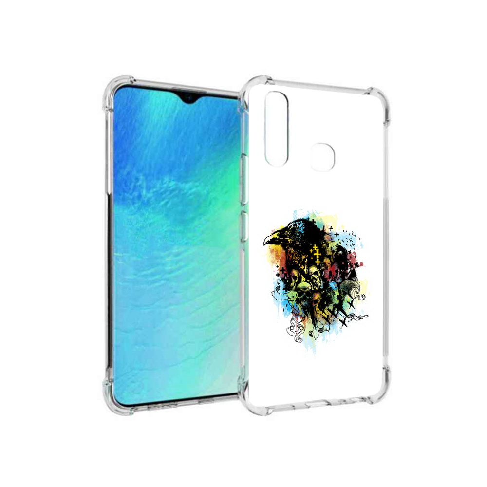 

Чехол MyPads Tocco для Vivo Y19 ворон и черепа (PT140444.419.273), Прозрачный, Tocco