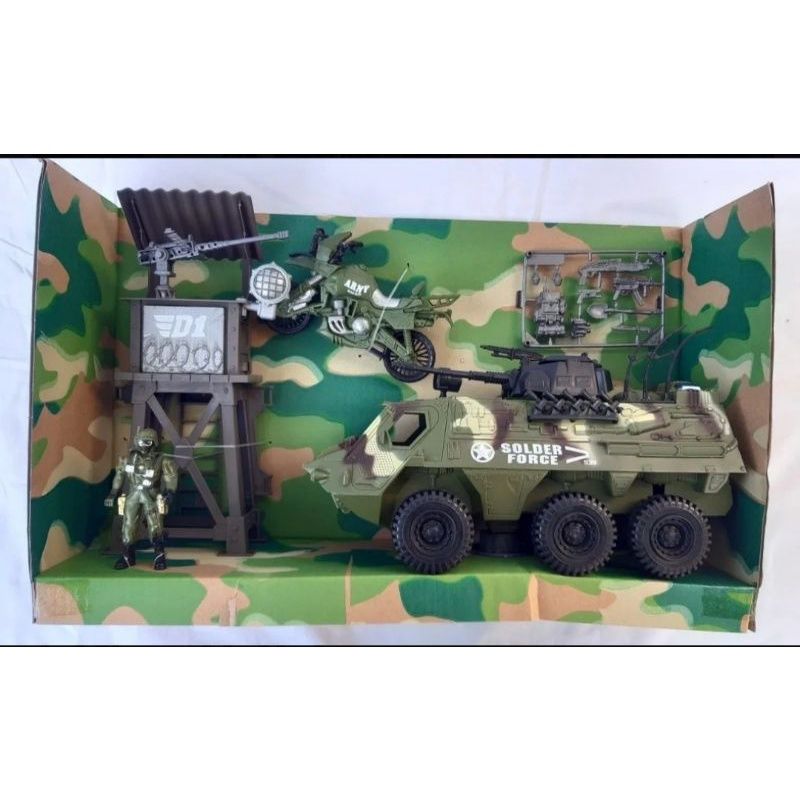 Игровой набор военная база, вышка, мотоцикл, машина, спецслужбы, игрушки для мальчиков