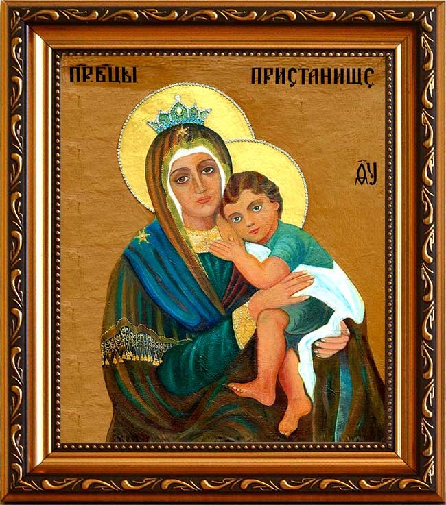 

Пристанище. Икона Божией матери на холсте.