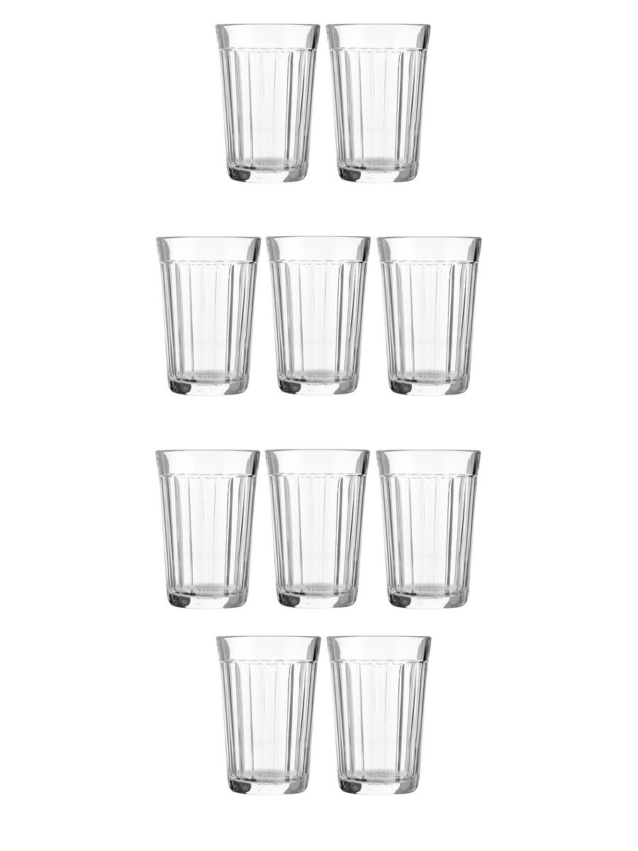 

Набор из 10 стаканов Опытный стекольный завод 7,4х7,4х11,1 см, 250 мл, Прозрачный, CB-785