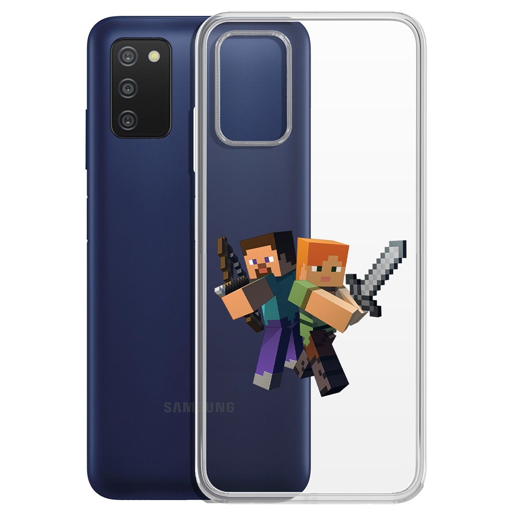 

Чехол-накладка Minecraft-Стив и Алекс для Samsung Galaxy A03s (A037), Прозрачный