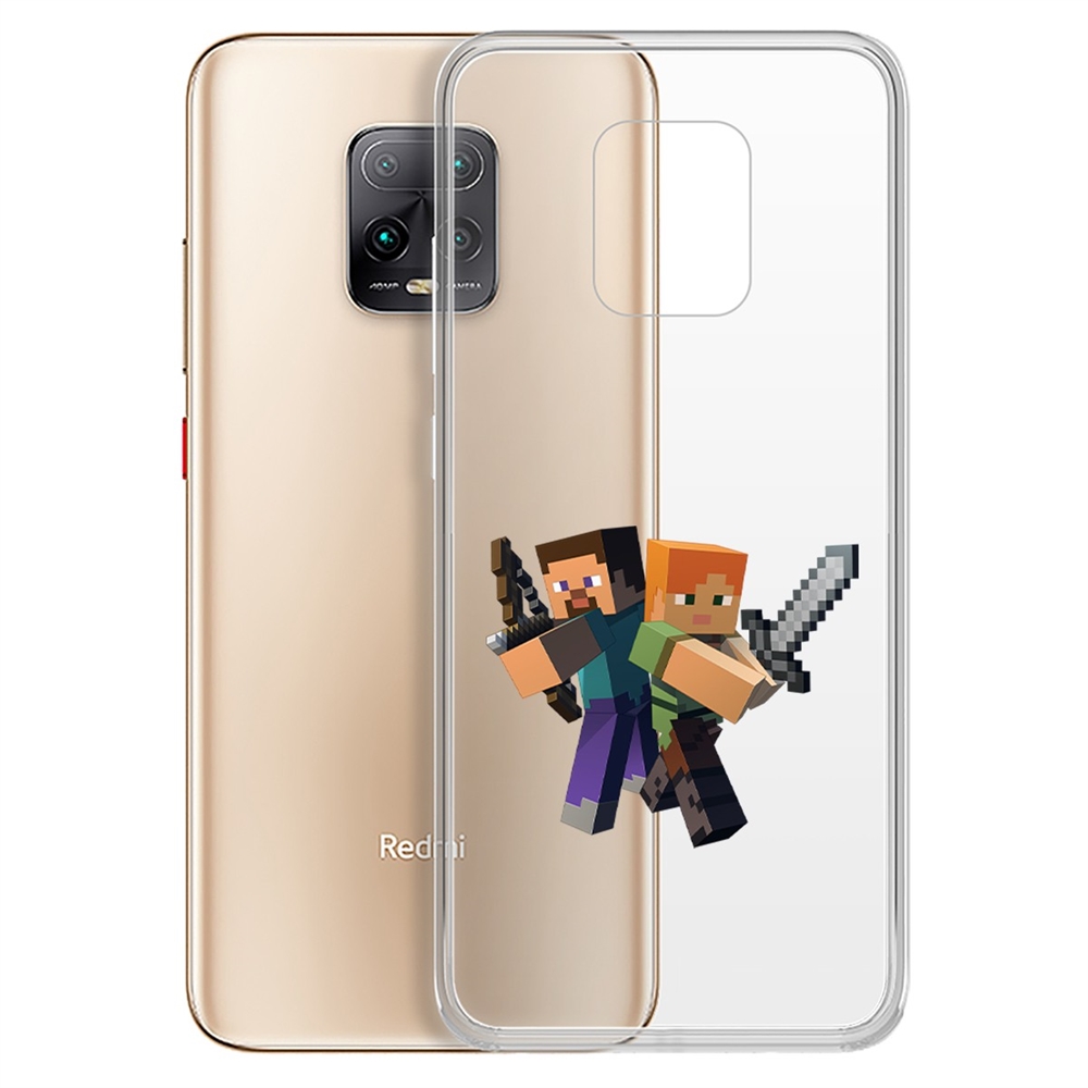 

Чехол-накладка Minecraft-Стив и Алекс для Xiaomi Redmi 10X 5G/10X Pro 5G, Прозрачный