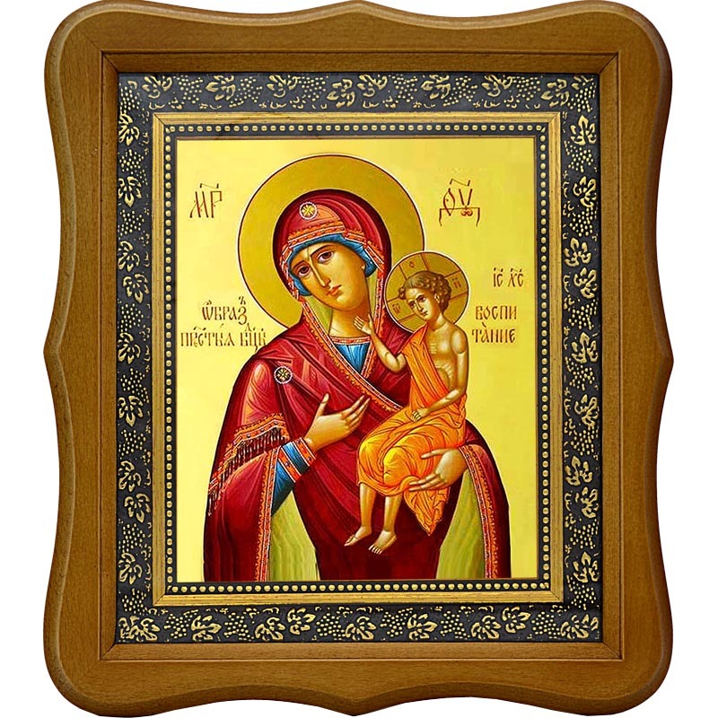 

Воспитание. Икона Божьей Матери на холсте.