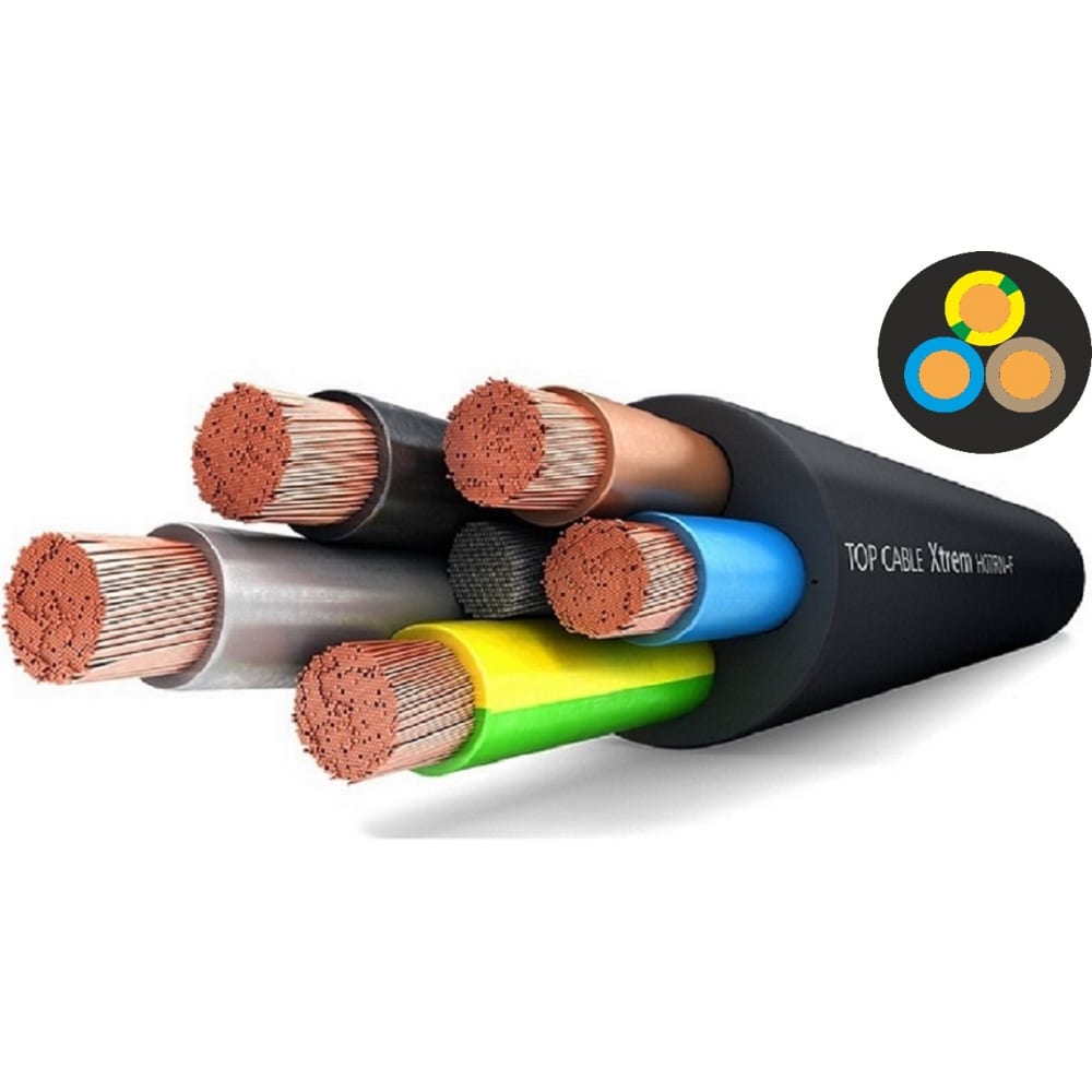 фото Top cable xtrem h07rn-f 3g1,5 0,6 1kv кабель силовой гибкий с изоляцией 100 м 3003001mr100 nobrand