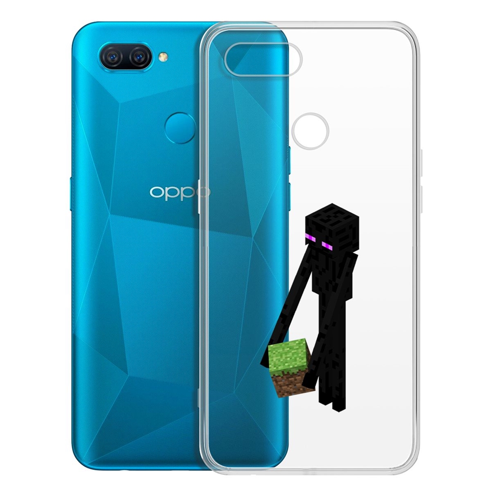 

Чехол-накладка Minecraft-Эндермен для OPPO A12/A11k/A7/A5s, Прозрачный
