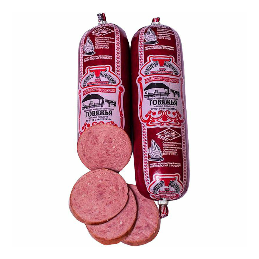 

Колбаса варено-копченая Сургутский мясокомбинат Говяжья