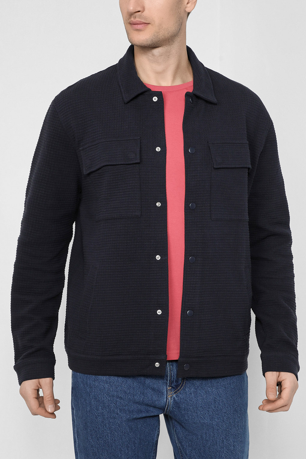 

Рубашка мужская Esprit Casual 082EE2G318 синяя S, Синий, 082EE2G318