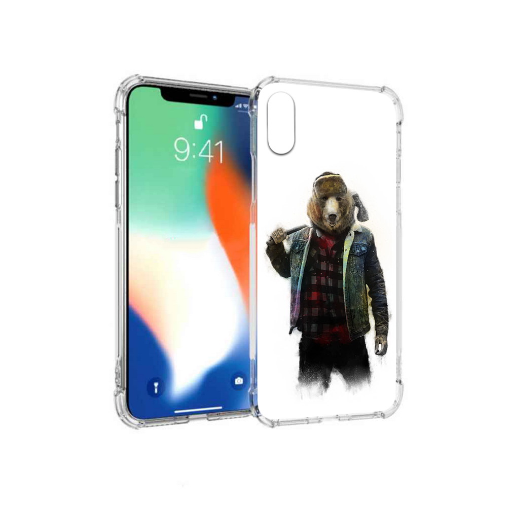 

Чехол MyPads Tocco для Apple iPhone X медведь с топором (PT94261.606.469), Прозрачный, Tocco