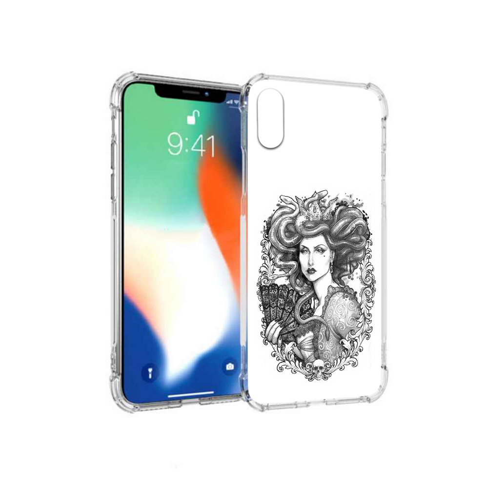 

Чехол MyPads Tocco для Apple iPhone X медуза черно белый (PT94261.606.472), Прозрачный, Tocco