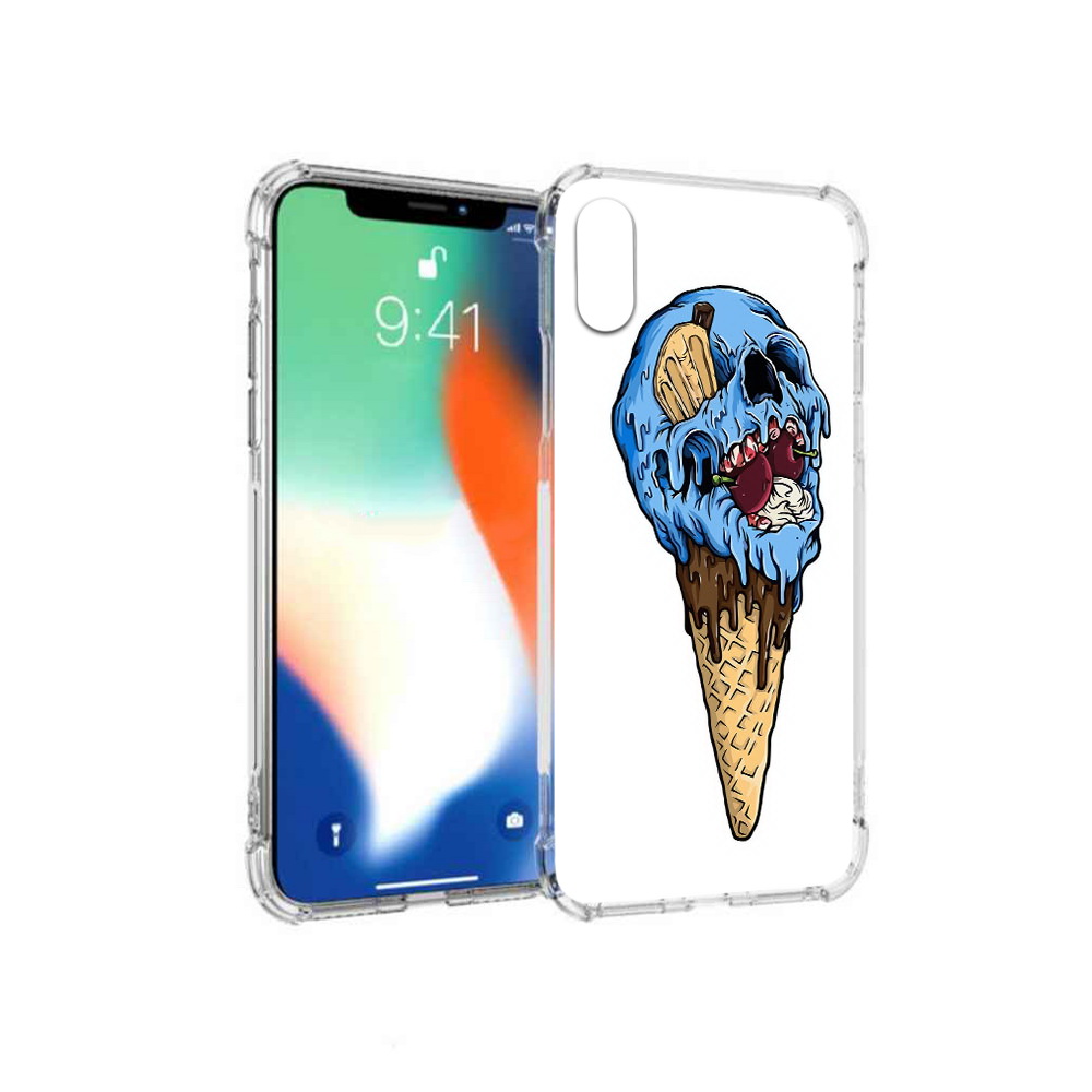 

Чехол MyPads Tocco для Apple iPhone X мороженное череп (PT94261.606.484), Прозрачный, Tocco