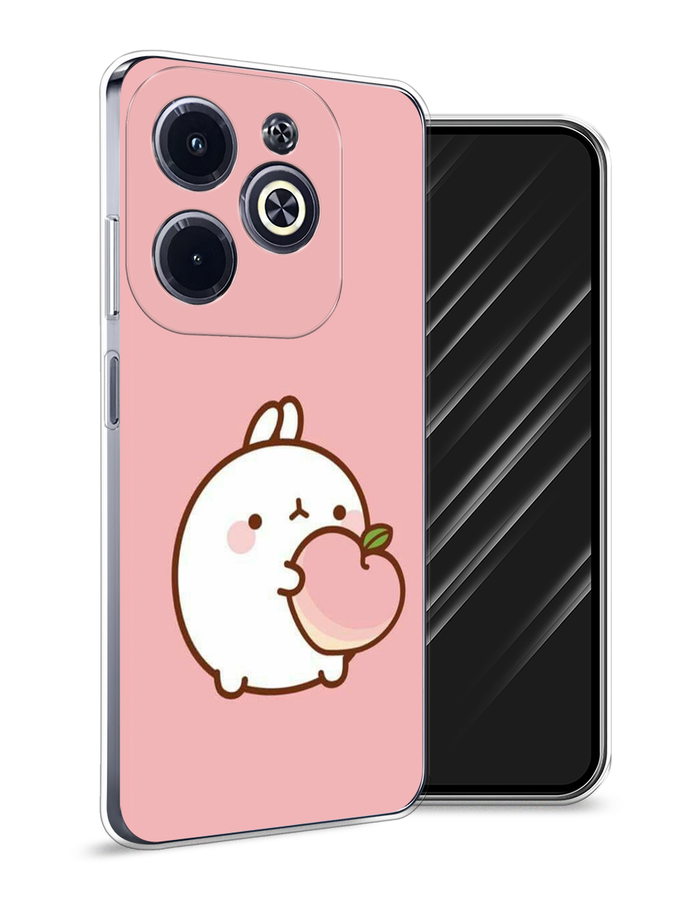 

Чехол Awog на Infinix Hot 40i "Кролик с персиком", Розовый;бежевый, 3105450-1