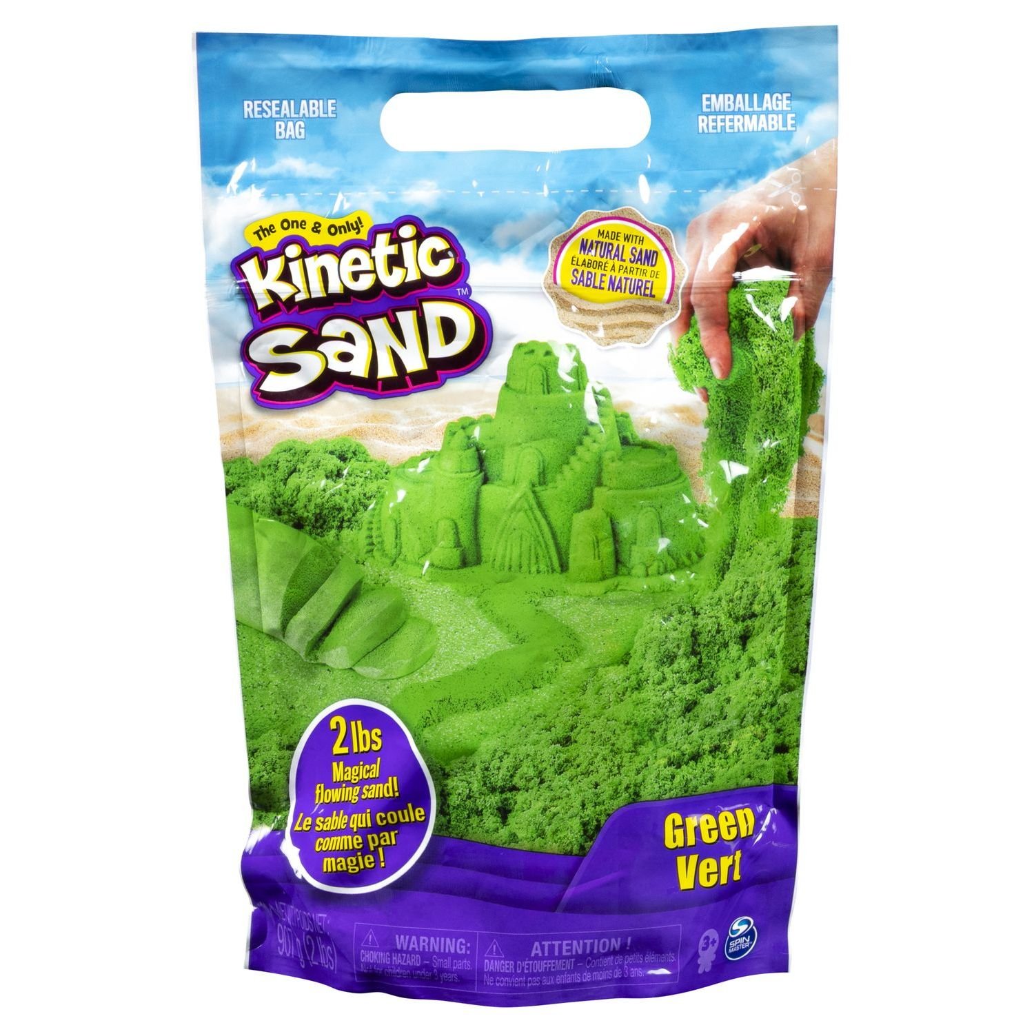 фото Kineticsand кинетический песок набор для лепки большой, зеленый kineticsand 6047182 kinetic sand