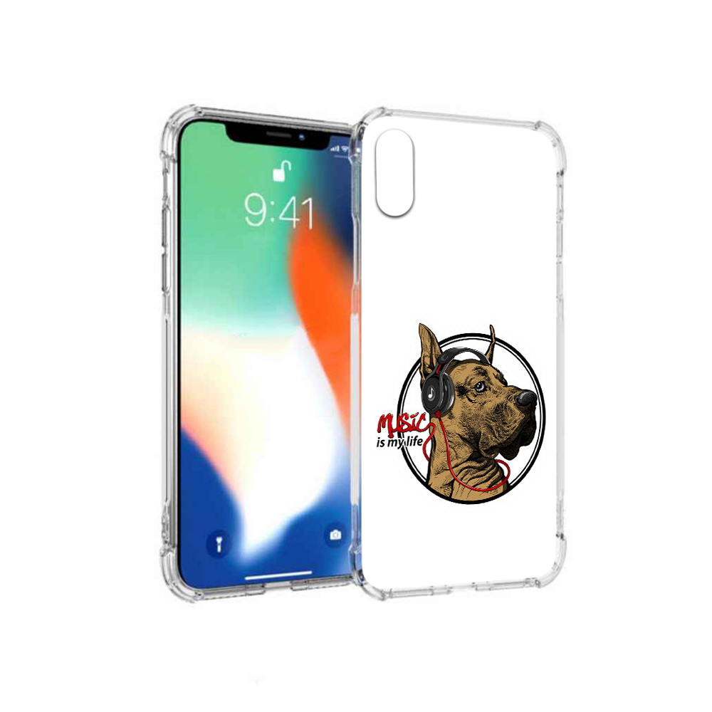 

Чехол MyPads Tocco для Apple iPhone X музыкальная собака (PT94261.606.490), Прозрачный, Tocco