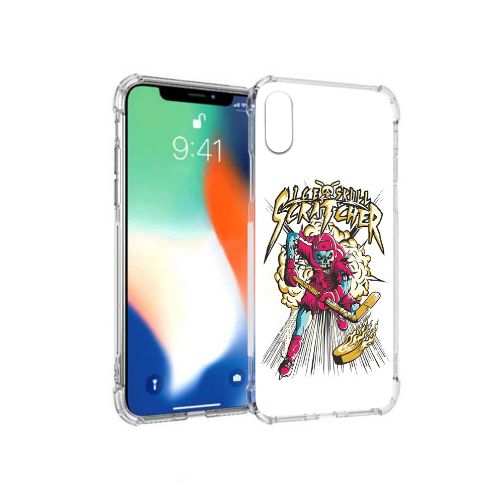 

Чехол MyPads Tocco для Apple iPhone X нарисованный скелет хоккеист (PT94261.606.514), Прозрачный, Tocco