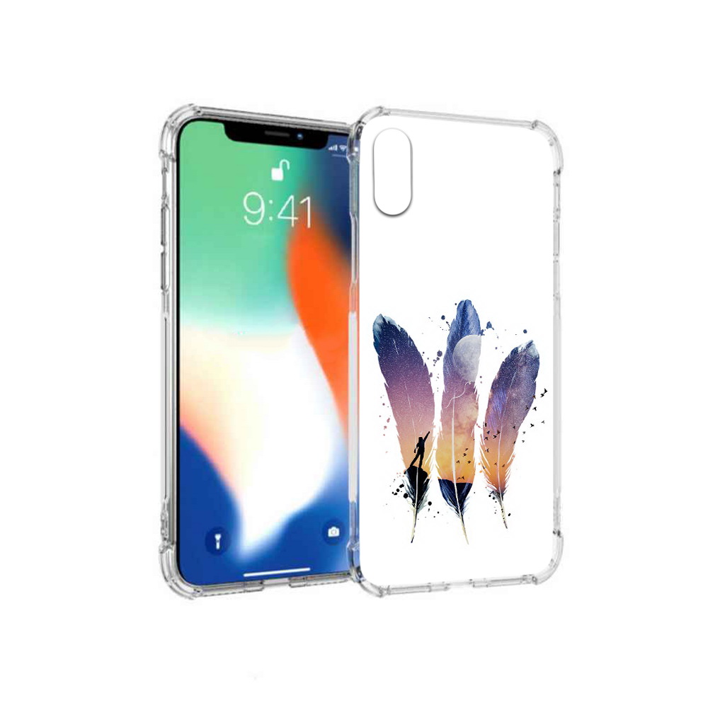 

Чехол MyPads Tocco для Apple iPhone X небесные перья (PT94261.606.519), Прозрачный, Tocco
