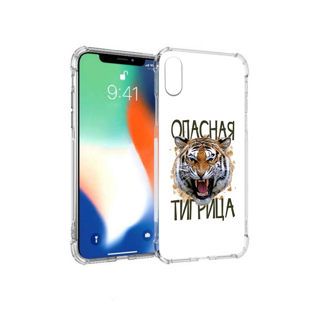 

Чехол MyPads Tocco для Apple iPhone X опасная тигрица (PT94261.606.527), Прозрачный, Tocco