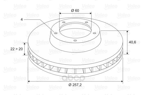 

Тормозной диск Valeo для Opel Corsa D 2006-/Fiat Punto 2009- 297044