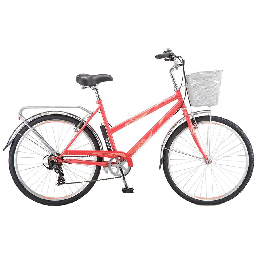 

Велосипед Stels Navigator 26" 250 Lady Z010 Коралловый (с корзиной) (LU089101) 19"