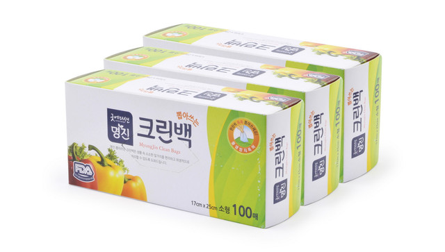 Пакеты полиэтиленовые пищевые в коробке Myungjin Bags Tissue type, 17см*25см, 100 шт, 3 уп