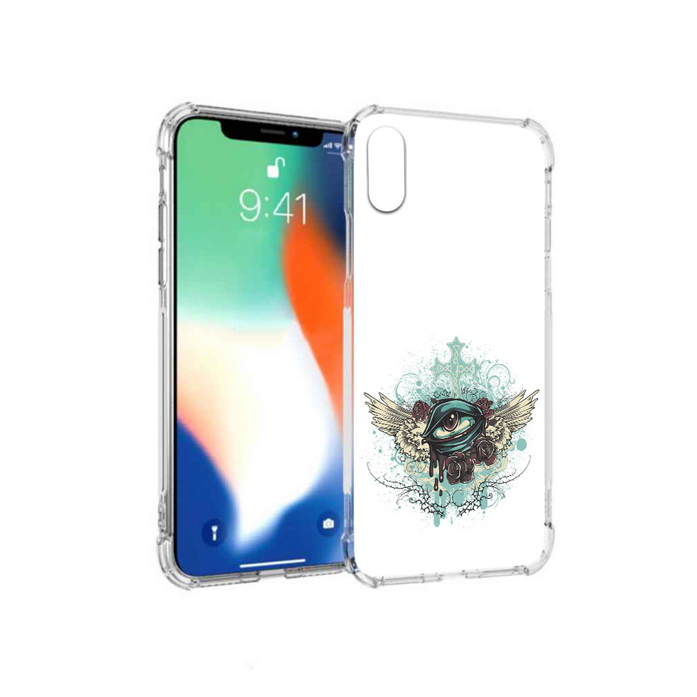 

Чехол MyPads Tocco для Apple iPhone X плачущий глаз с крыльями (PT94261.606.544), Прозрачный, Tocco