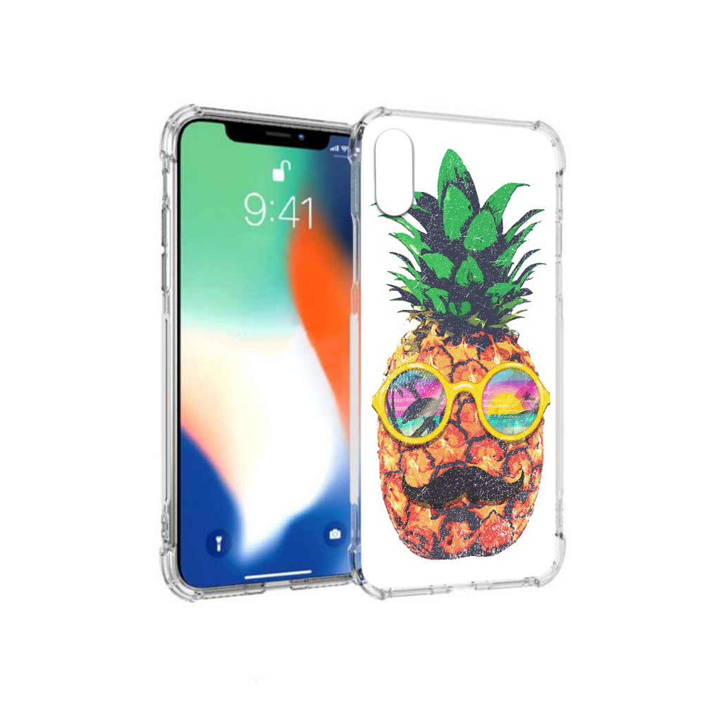 

Чехол MyPads Tocco для Apple iPhone X прикольный ананас с лицом (PT94261.606.556), Прозрачный, Tocco