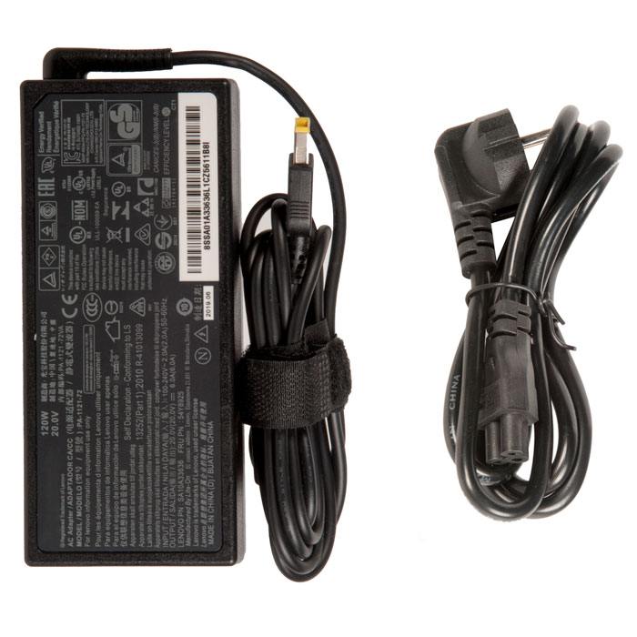 фото Блок питания для ноутбука lenovo 20v, 6a, 120w, прямоугольный с кабелем rocknparts