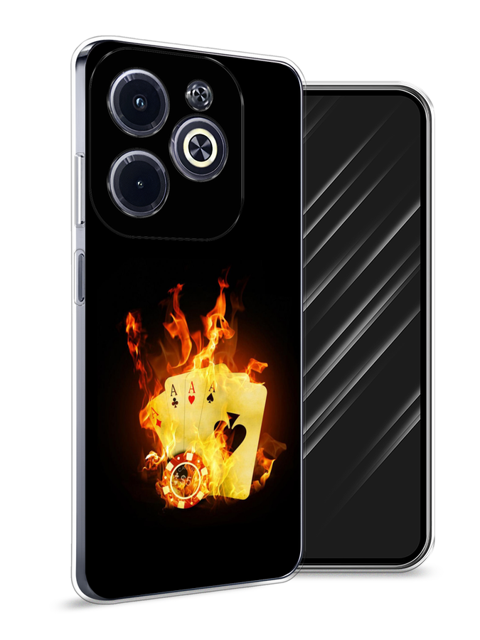 

Чехол Awog на Infinix Hot 40i "Горящие карты", Черный;оранжевый, 3105450-1
