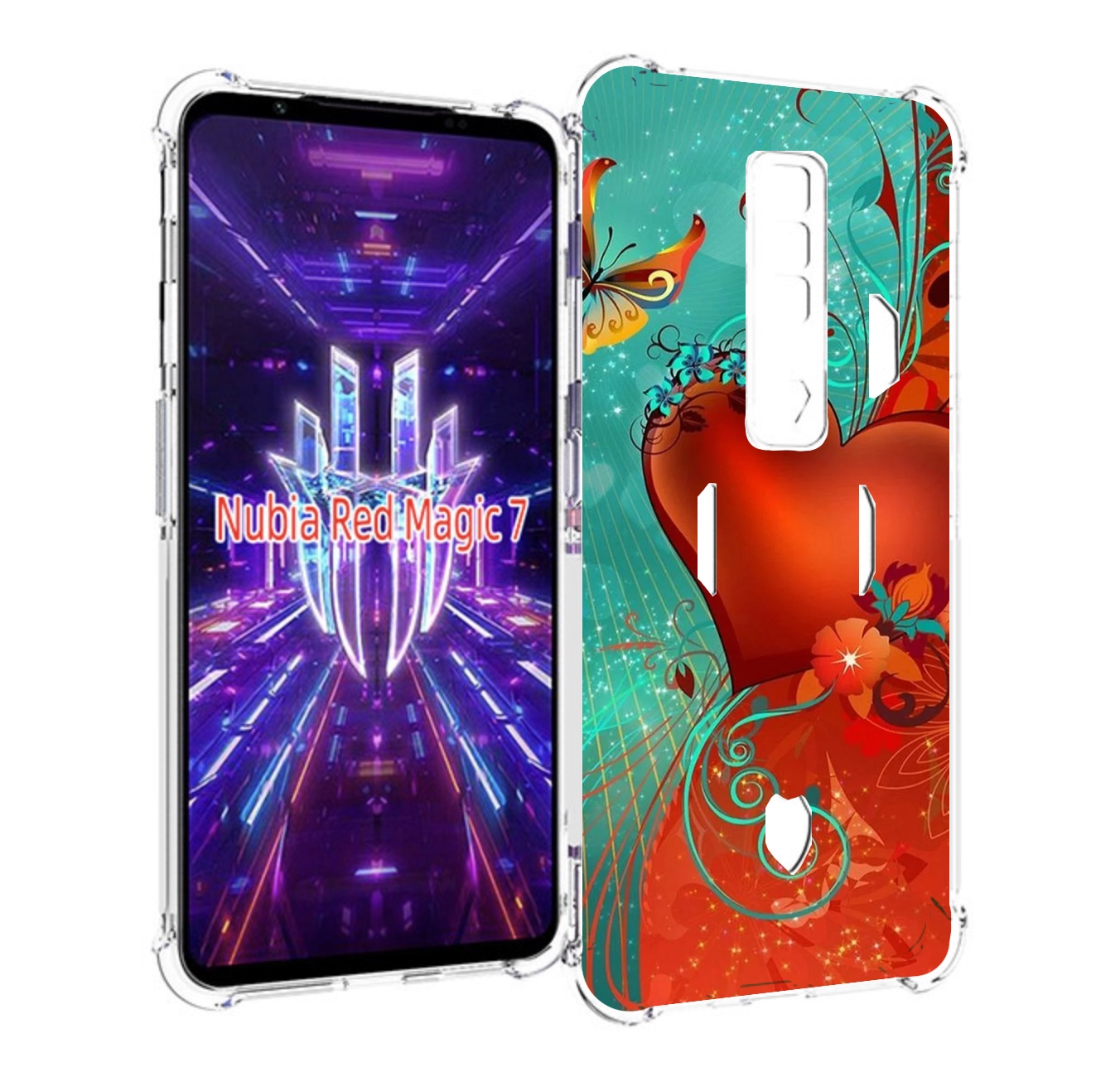 Чехол MyPads красивые-яркие-сердечки для ZTE Nubia Red Magic 7