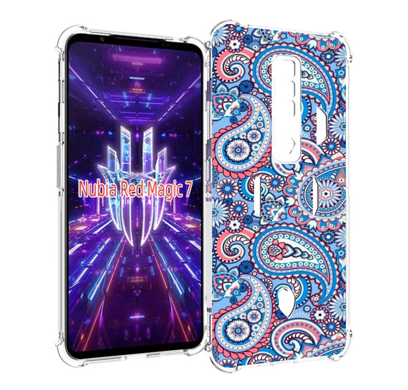 

Чехол MyPads красивый голубой арнамент для ZTE Nubia Red Magic 7, Прозрачный, Tocco
