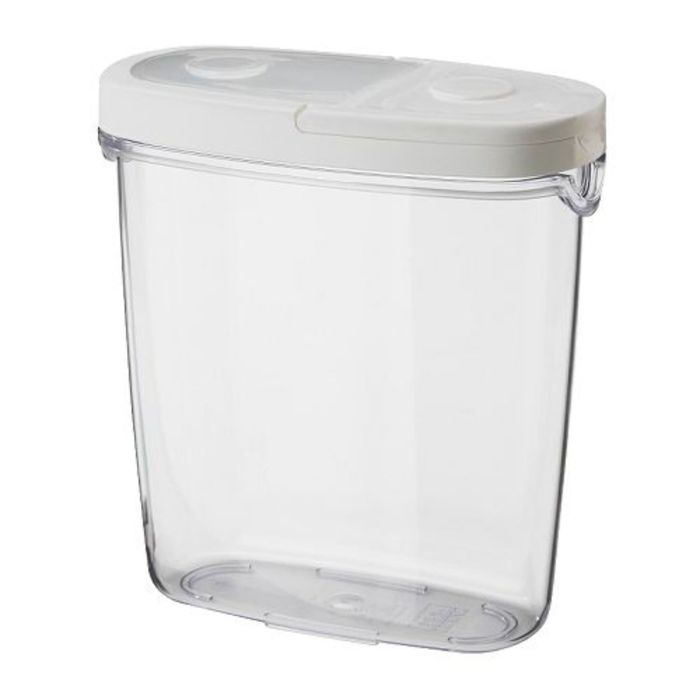 

Контейнер с крышкой для сухих продуктов, цвет прозрачный/белый, 1.3 л