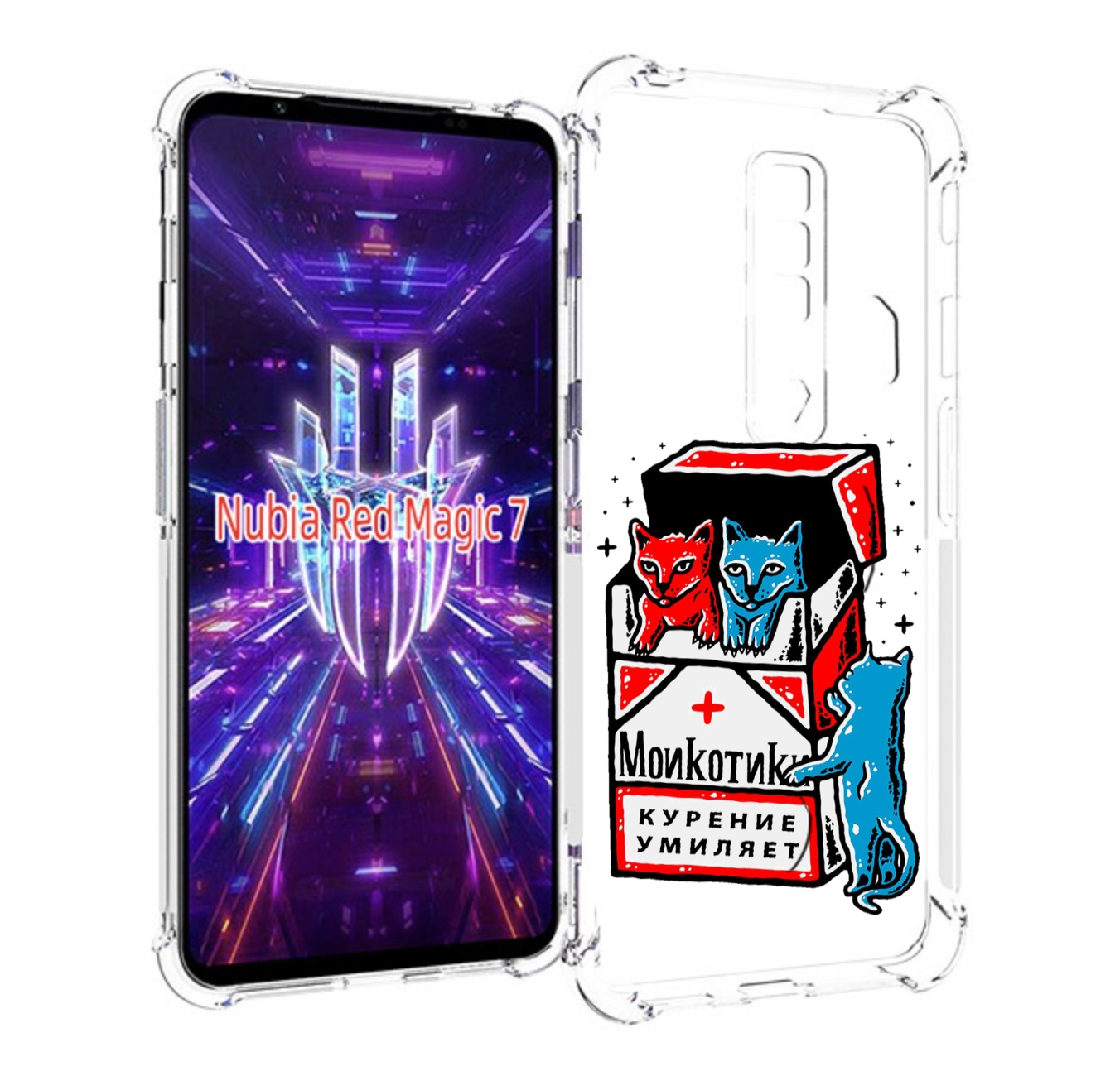 

Чехол MyPads красно-синие-коты для ZTE Nubia Red Magic 7, Прозрачный, Tocco