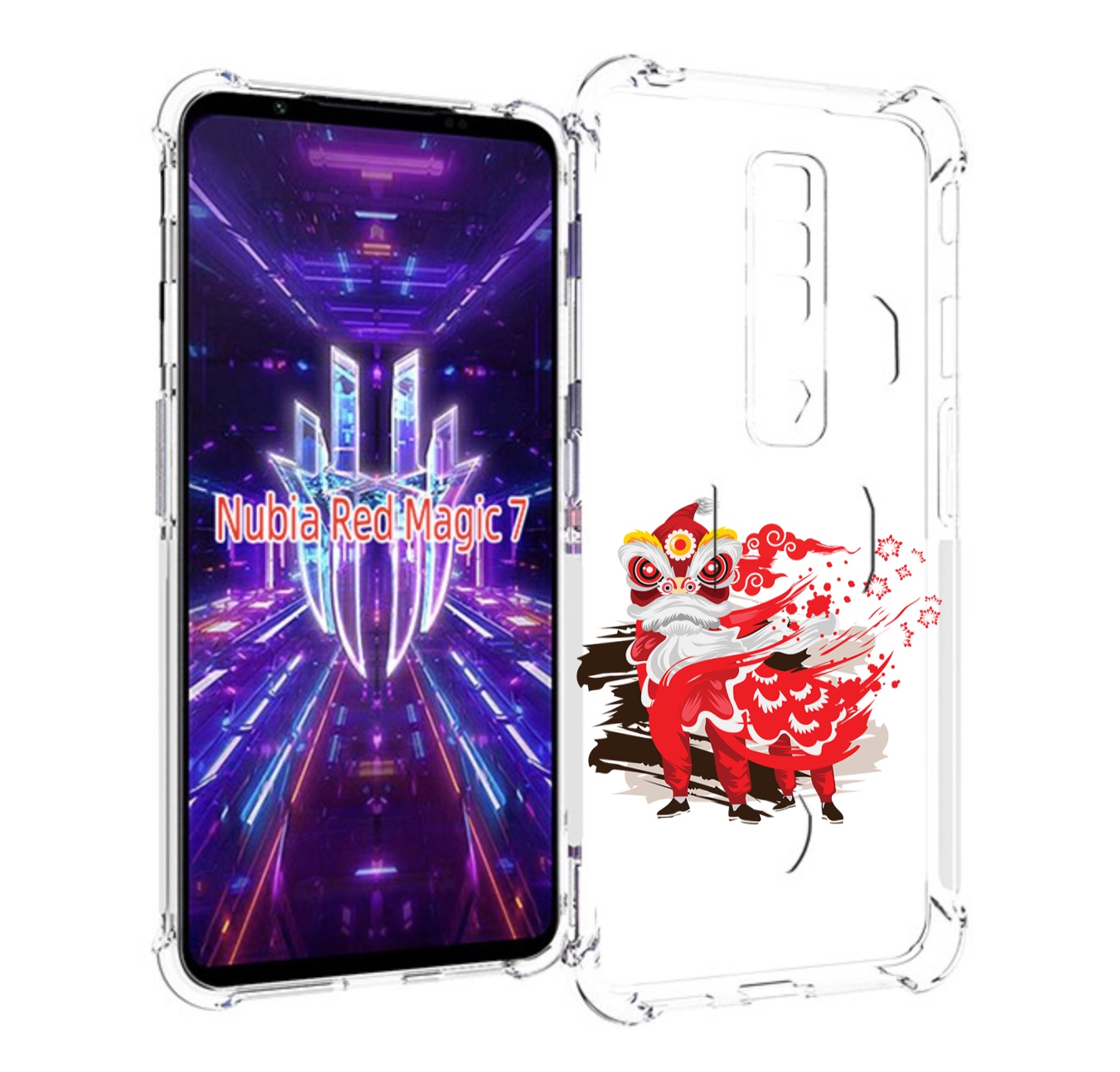 Чехол MyPads красный-карнавал для ZTE Nubia Red Magic 7