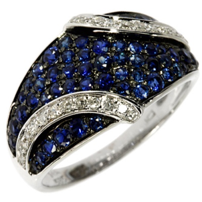 

Кольцо из золота р. 17,5 JV R25309_SA_WG, бриллиант\сапфир, R25309_SA_WG