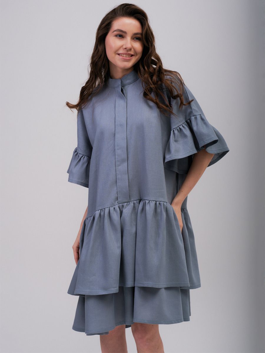 Платье женское Line Textile 13Бохо голубое 42-46 RU