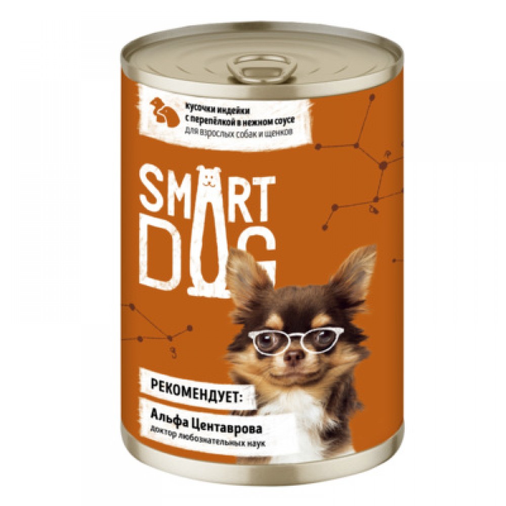 фото Влажный корм для собак smart dog индейка и перепелка 240г