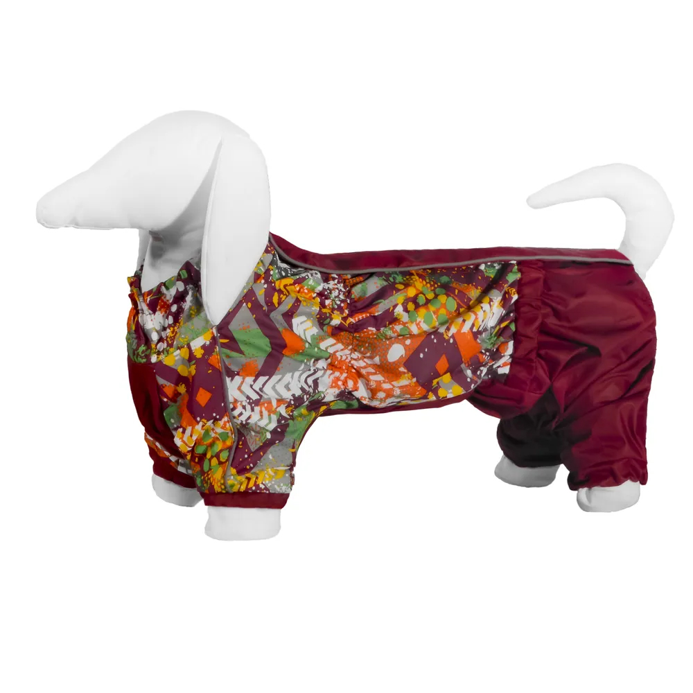 Дождевик для собаки Yami-Yami одежда Такса на девочку с рисунком абстракция 35см