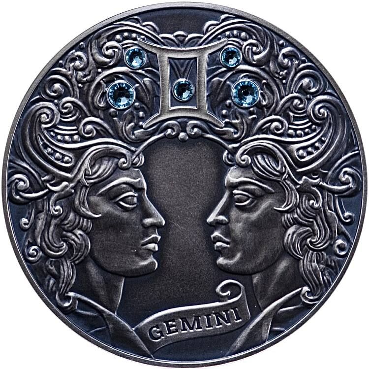 

Серебряная монета 20 рублей в капсуле Близнецы, Беларусь 2014 UNC
