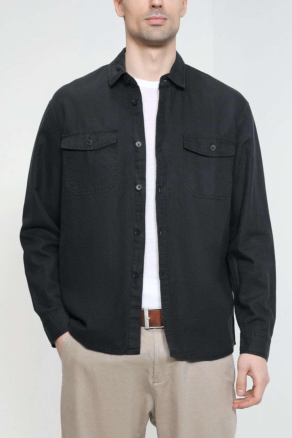 

Рубашка мужская Esprit Casual 042EE2F316 черная M, Черный, 042EE2F316