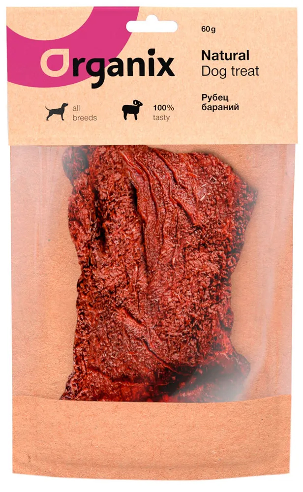 фото Лакомство для взрослых собак всех пород organix рубец бараний