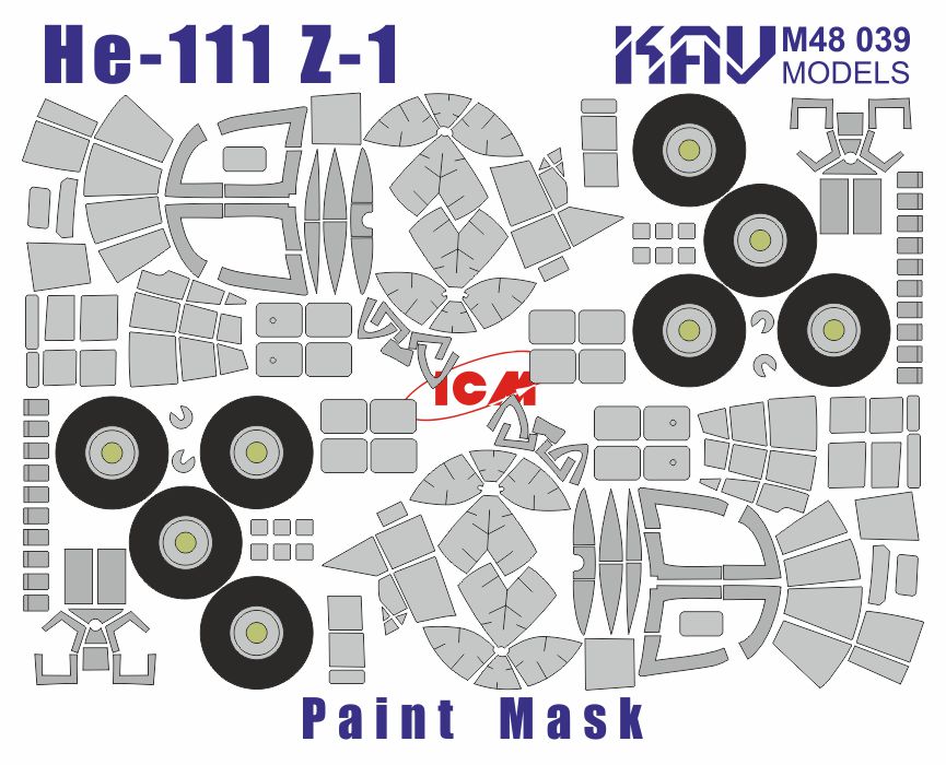 

Окрасочная маска KAV Models 1/48 на остекление He-111Z-1 (ICM)M48 039