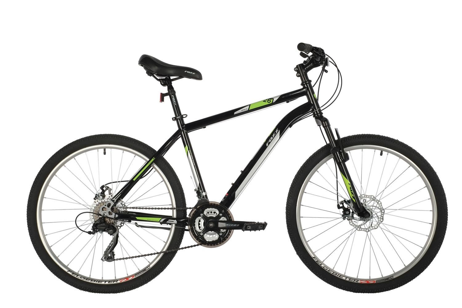 

Велосипед 26" FOXX Aztec D 2021 (рама 16"; черный/зеленый), Aztec D