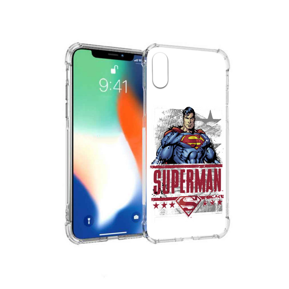 

Чехол MyPads Tocco для Apple iPhone X рисунок супермен (PT94261.606.583), Прозрачный, Tocco